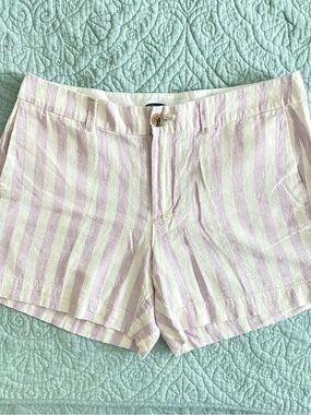 Women's Lilac & White Striped Casual Shorts Size 12